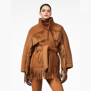 Beige Goldbergh FRINGE Jackets | 38275-TQRF