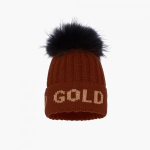 Beige Goldbergh HODD faux pom Beanie | 05462-PDKH