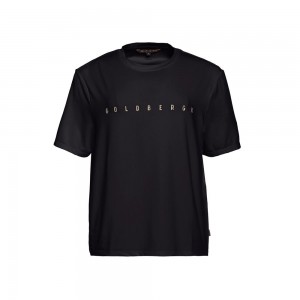 Black Goldbergh BOXY short sleeve top T-shirts | 29574-WAUH