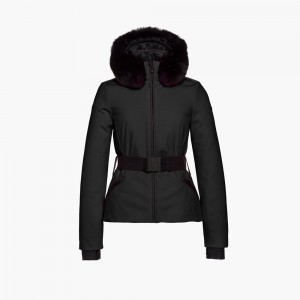 Black Goldbergh HIDA faux border Ski Jacket | 03415-FWOM