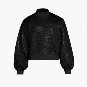 Black Goldbergh LOLA round neck Sweater | 91084-AUFQ