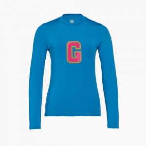 Blue Goldbergh SUPER G long sleeve T-shirts | 86590-WRAE