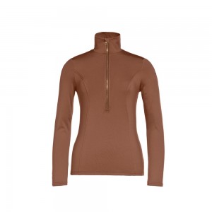 Dark Brown Goldbergh SERENA ski pully Ski Tops | 29081-XAUR