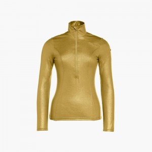 Gold Goldbergh GLAMOUR ski pully Ski Tops | 92508-MOPH