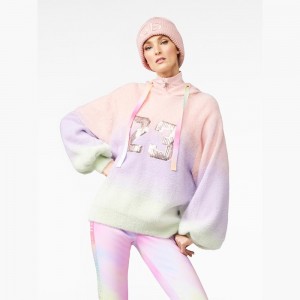 Pink/Purple Goldbergh DESIRE hooded knit Hoodie | 94206-HMIG