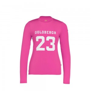 Pink Goldbergh GAME long sleeve T-shirts | 74126-PZNQ