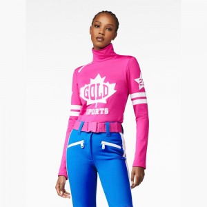 Pink Goldbergh MAPLE LEAF ski pully Ski Tops | 58093-AZTV