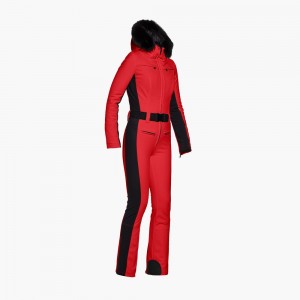 Red Goldbergh PARRY faux border Ski Suit | 73415-DMHQ