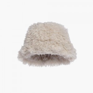 White Goldbergh BIRD bucket hat faux fur Bucket Hat | 10253-IUYA