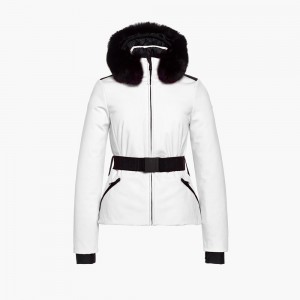 White Goldbergh HIDA faux border Ski Jacket | 45139-DILB