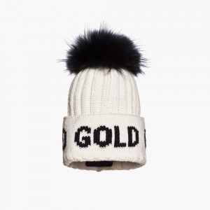 White Goldbergh HODD faux pom Beanie | 72469-CBZD