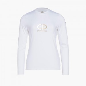 White Goldbergh HOMEBASE long sleeve T-shirts | 73218-LVMN