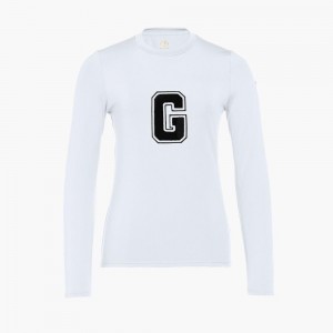 White Goldbergh SUPER G long sleeve T-shirts | 46017-LHEF