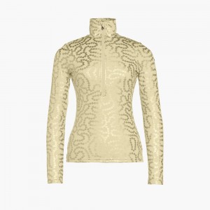 Yellow Goldbergh THRILL ski pully Ski Tops | 31927-MWDZ