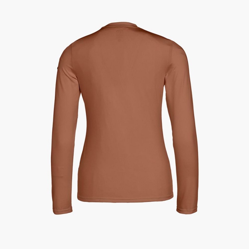 Beige Goldbergh HOMEBASE long sleeve T-shirts | 59478-JEVT