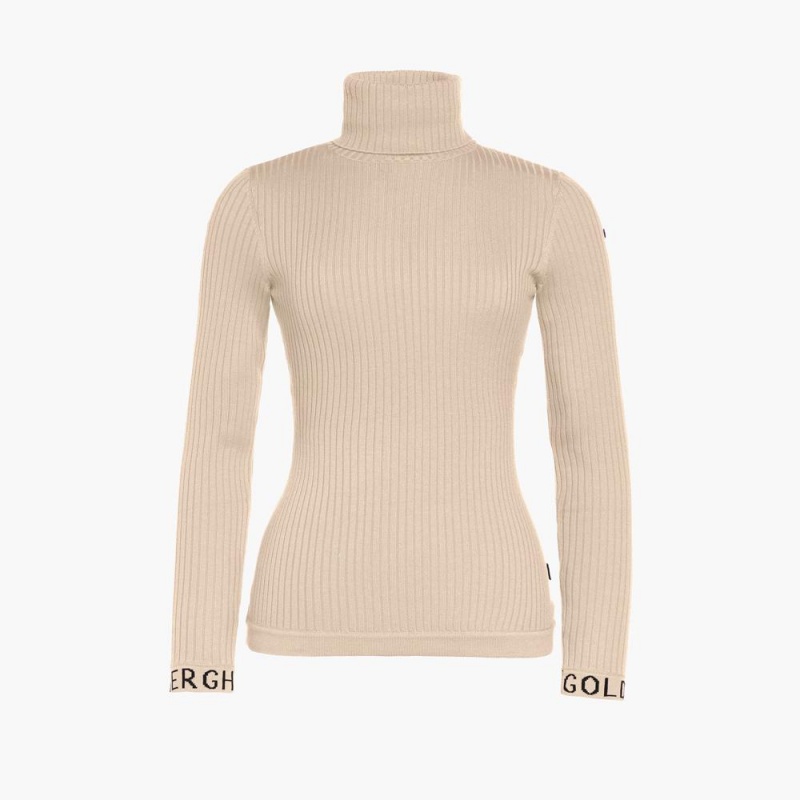 Beige Goldbergh MIRA long sleeve knit Sweater | 60724-MWRZ