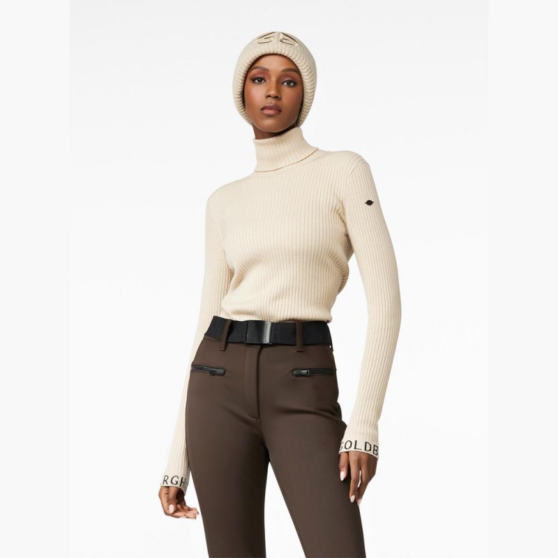 Beige Goldbergh MIRA long sleeve knit Sweater | 60724-MWRZ