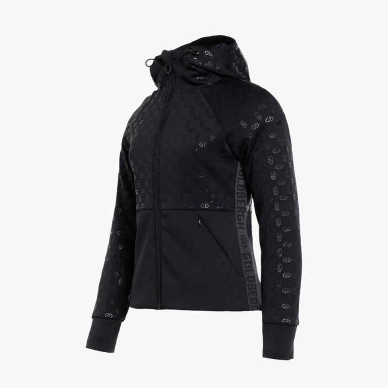 Black Goldbergh AMBRA full zip hooded cardigan Hoodie | 79825-ORPA