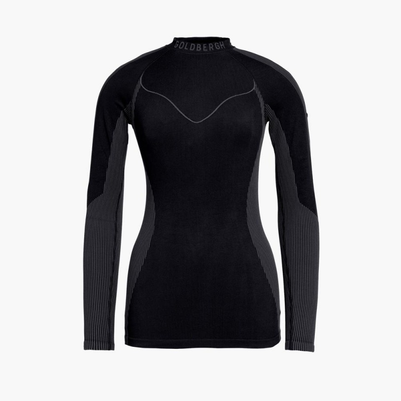 Black Goldbergh FAST baselayer long sleeve Ski Base Layer | 89374-WRET