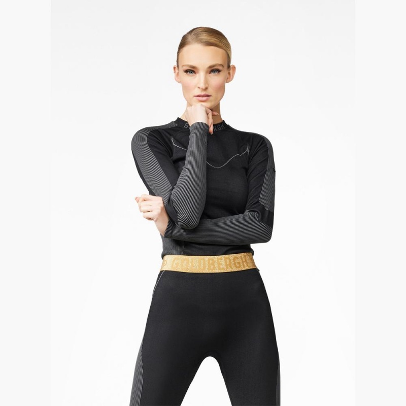 Black Goldbergh FAST baselayer long sleeve Ski Base Layer | 89374-WRET