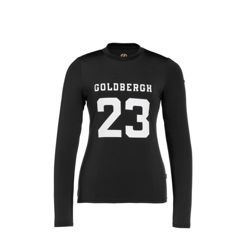 Black Goldbergh GAME long sleeve T-shirts | 06831-RSTZ