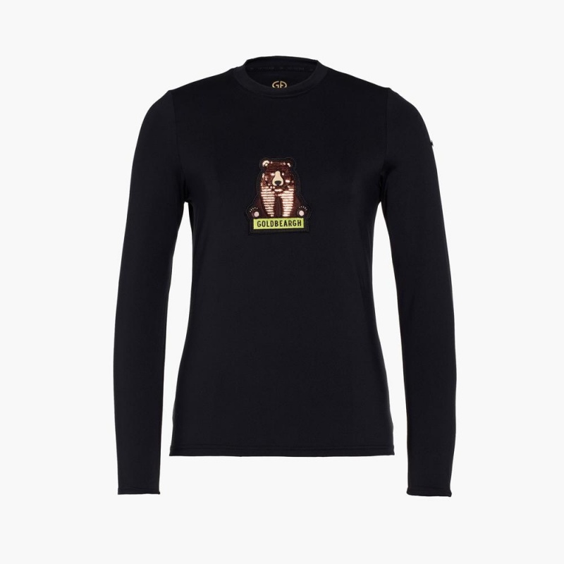 Black Goldbergh GOLDBEARGH long sleeve T-shirts | 09642-PEIK