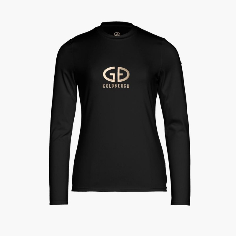 Black Goldbergh HOMEBASE long sleeve T-shirts | 24603-NFDO