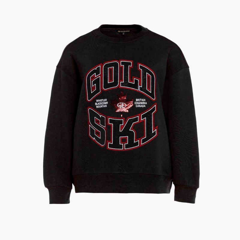 Black Goldbergh RINK crew neck Sweater | 09235-PLAN