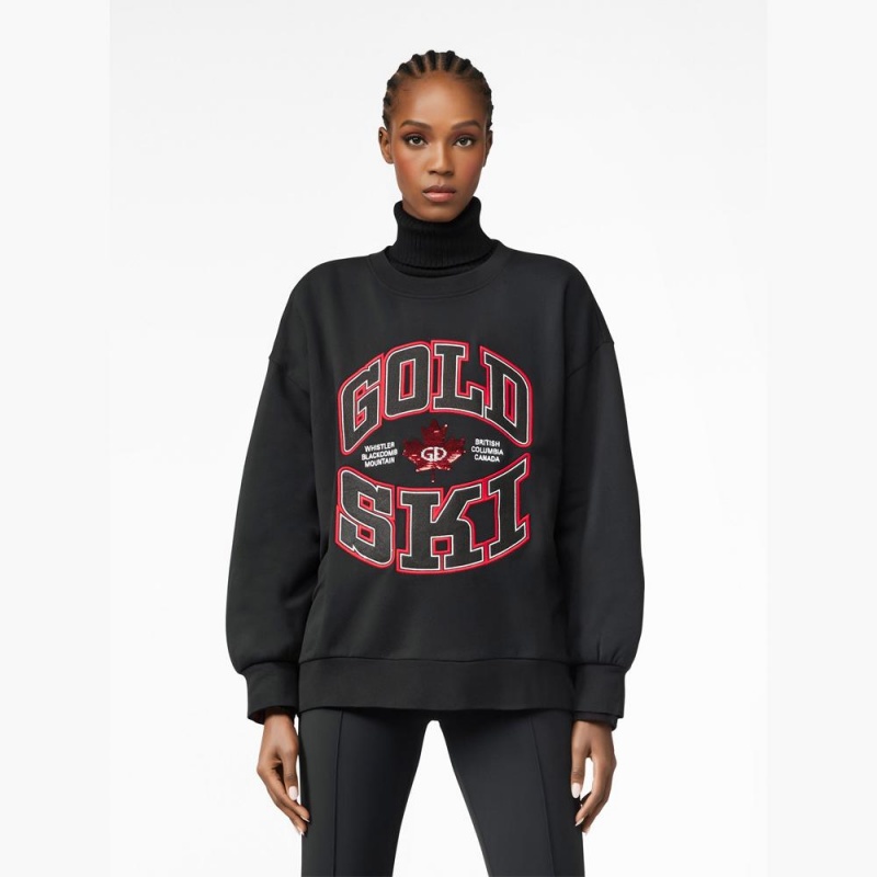 Black Goldbergh RINK crew neck Sweater | 09235-PLAN