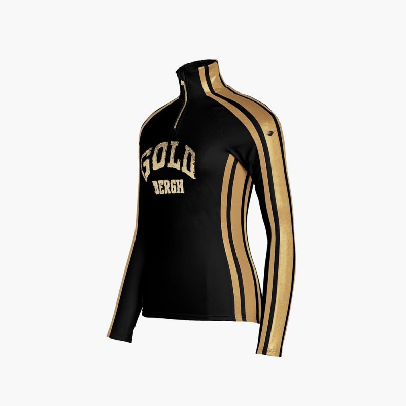 Black / Gold Goldbergh GOBLET ski pully Ski Tops | 70832-XRSE