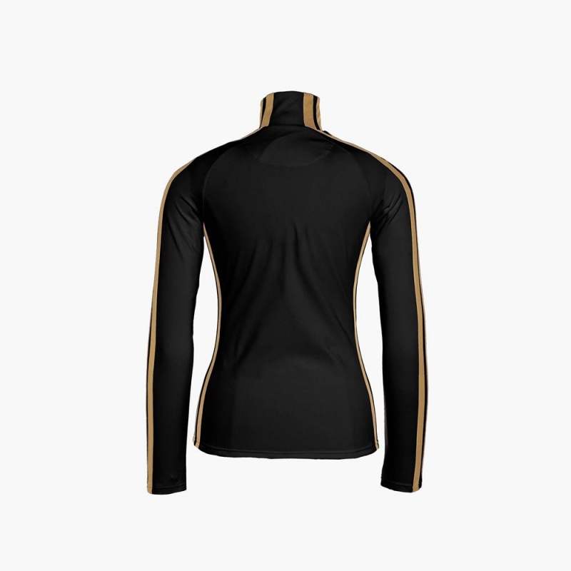 Black / Gold Goldbergh GOBLET ski pully Ski Tops | 70832-XRSE