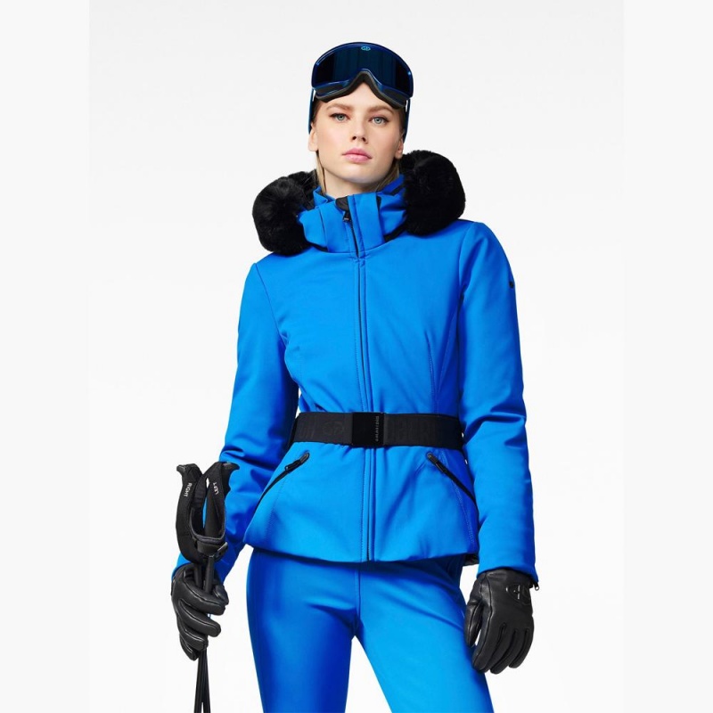 Blue Goldbergh HIDA faux border Ski Jacket | 21983-IZHE