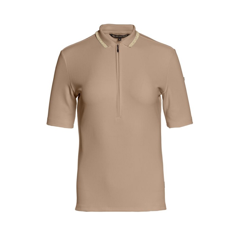 Brown Goldbergh CASSIA short sleeve top T-shirts | 12765-OXJR