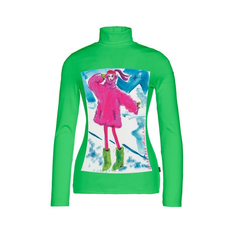 Green Goldbergh COOLGIRL long sleeve T-shirts | 84137-BRLU