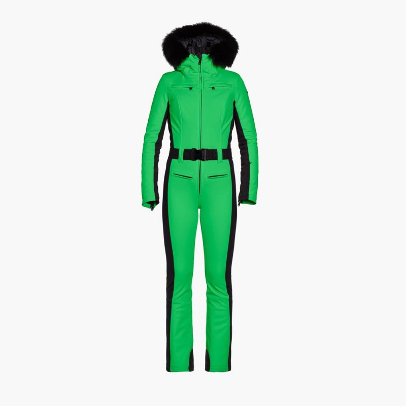 Green Goldbergh PARRY faux border long Ski Suit | 47230-HBRV