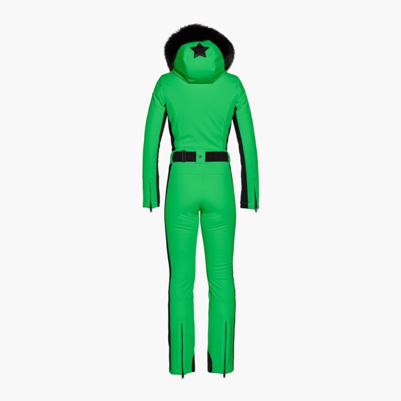 Green Goldbergh PARRY faux border long Ski Suit | 47230-HBRV