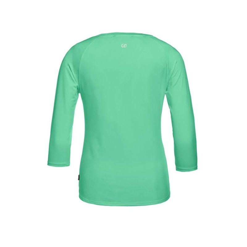 Green Goldbergh RAVEN 3/4 sleeve T-shirts | 36048-ULBR