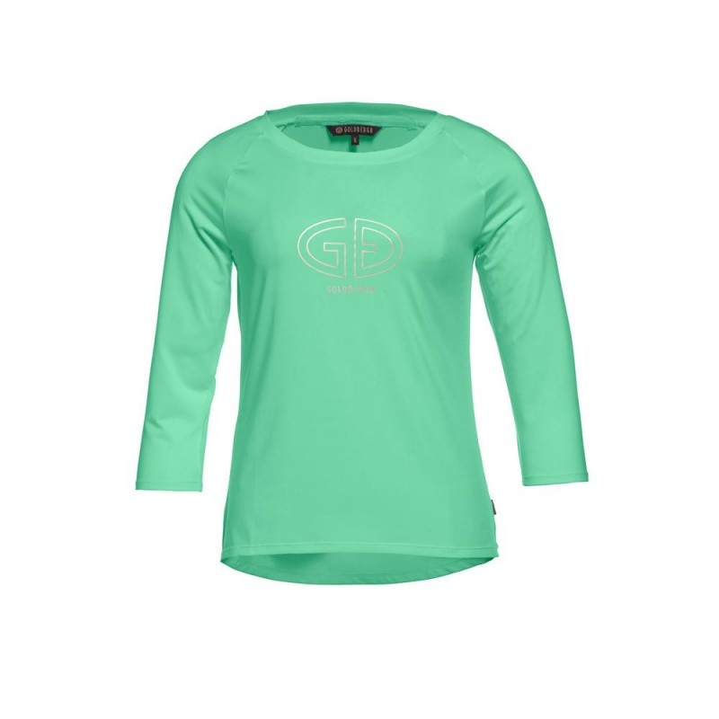 Green Goldbergh RAVEN 3/4 sleeve T-shirts | 36048-ULBR