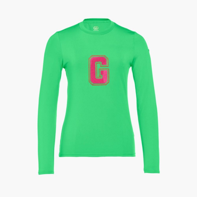 Green Goldbergh SUPER G long sleeve T-shirts | 81537-NUTR