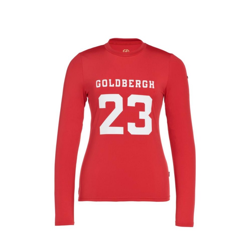 Red Goldbergh GAME long sleeve T-shirts | 60493-YGZQ