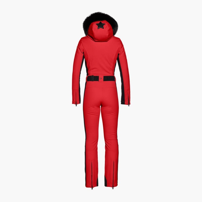 Red Goldbergh PARRY faux border Ski Suit | 73415-DMHQ