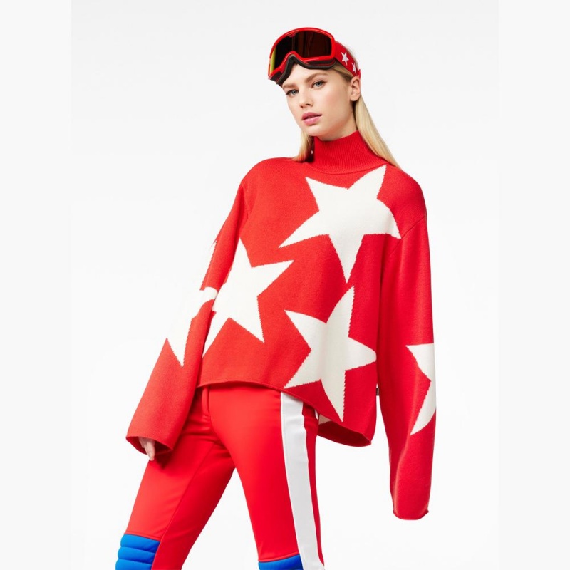 Red Goldbergh RISING STAR long sleeve knit Sweater | 74083-TBUM