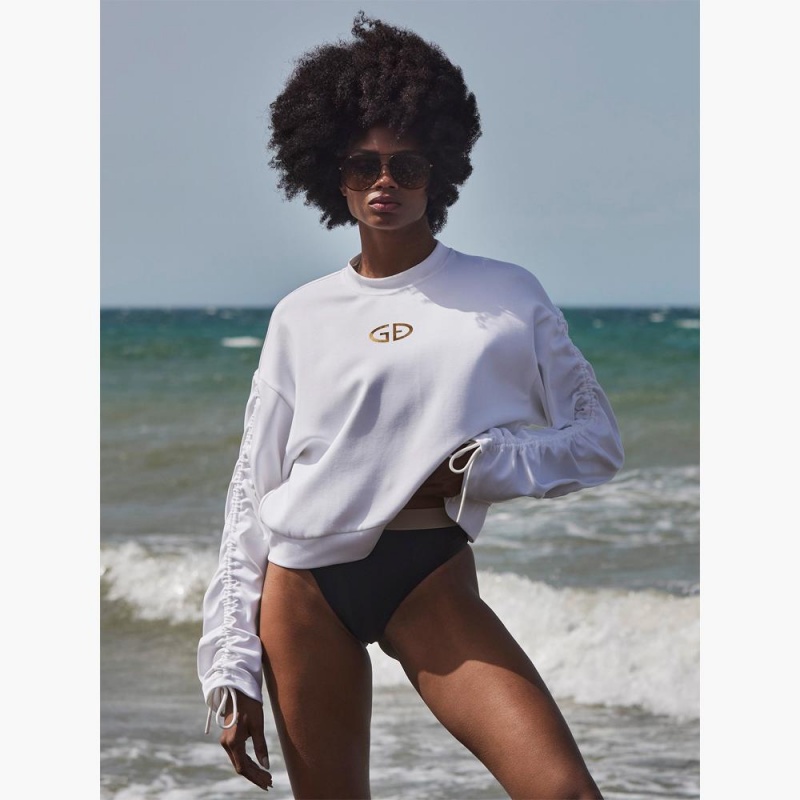 White Goldbergh CINCH Sweater | 35806-GNZF