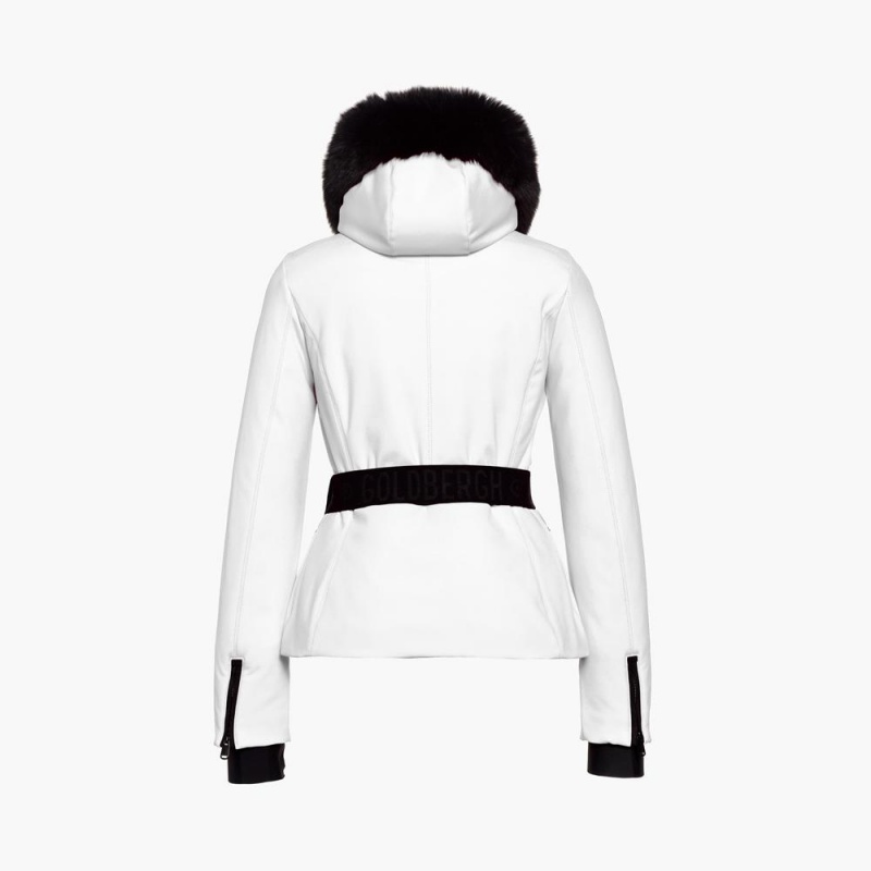 White Goldbergh HIDA faux border Ski Jacket | 45139-DILB