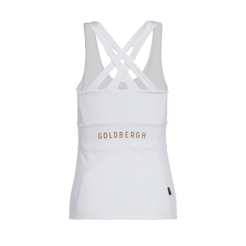 White Goldbergh MANHATTAN tank top with cups Tank Top | 73046-WTGH