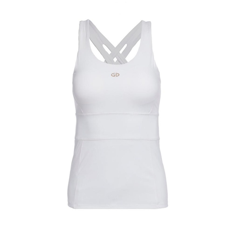 White Goldbergh MANHATTAN tank top with cups Tank Top | 73046-WTGH