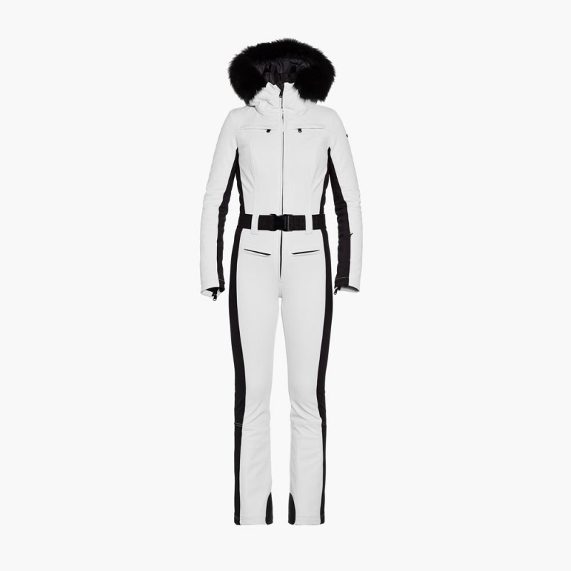 White Goldbergh PARRY faux border long Ski Suit | 17850-HLCB