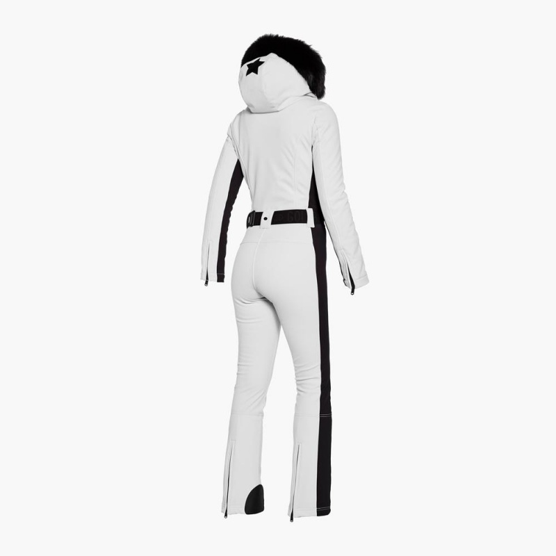 White Goldbergh PARRY faux border long Ski Suit | 17850-HLCB