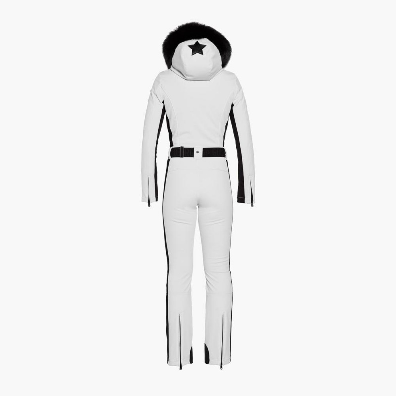 White Goldbergh PARRY faux border long Ski Suit | 17850-HLCB