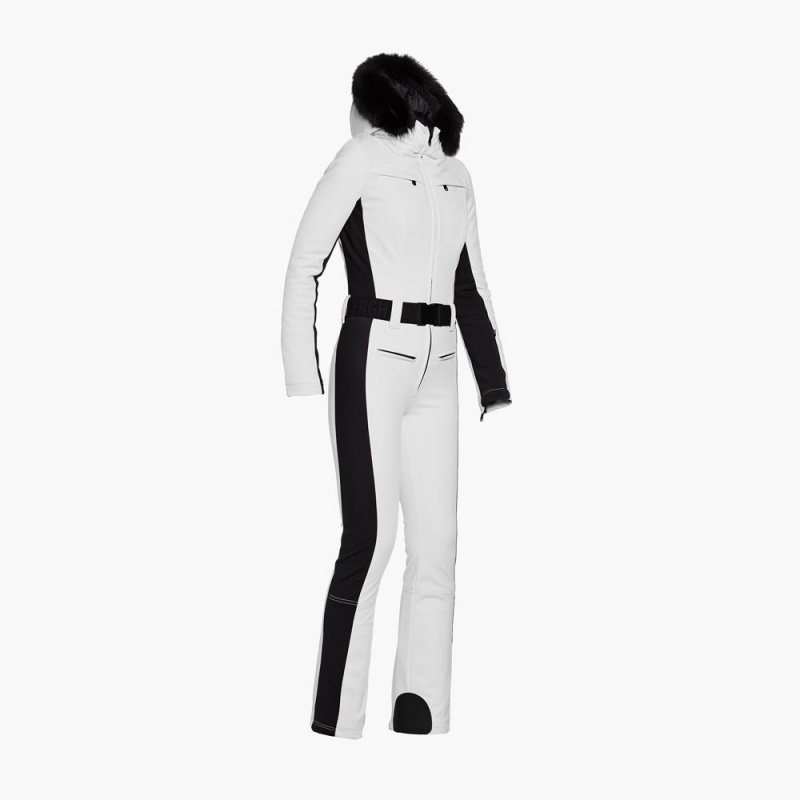 White Goldbergh PARRY faux border long Ski Suit | 17850-HLCB